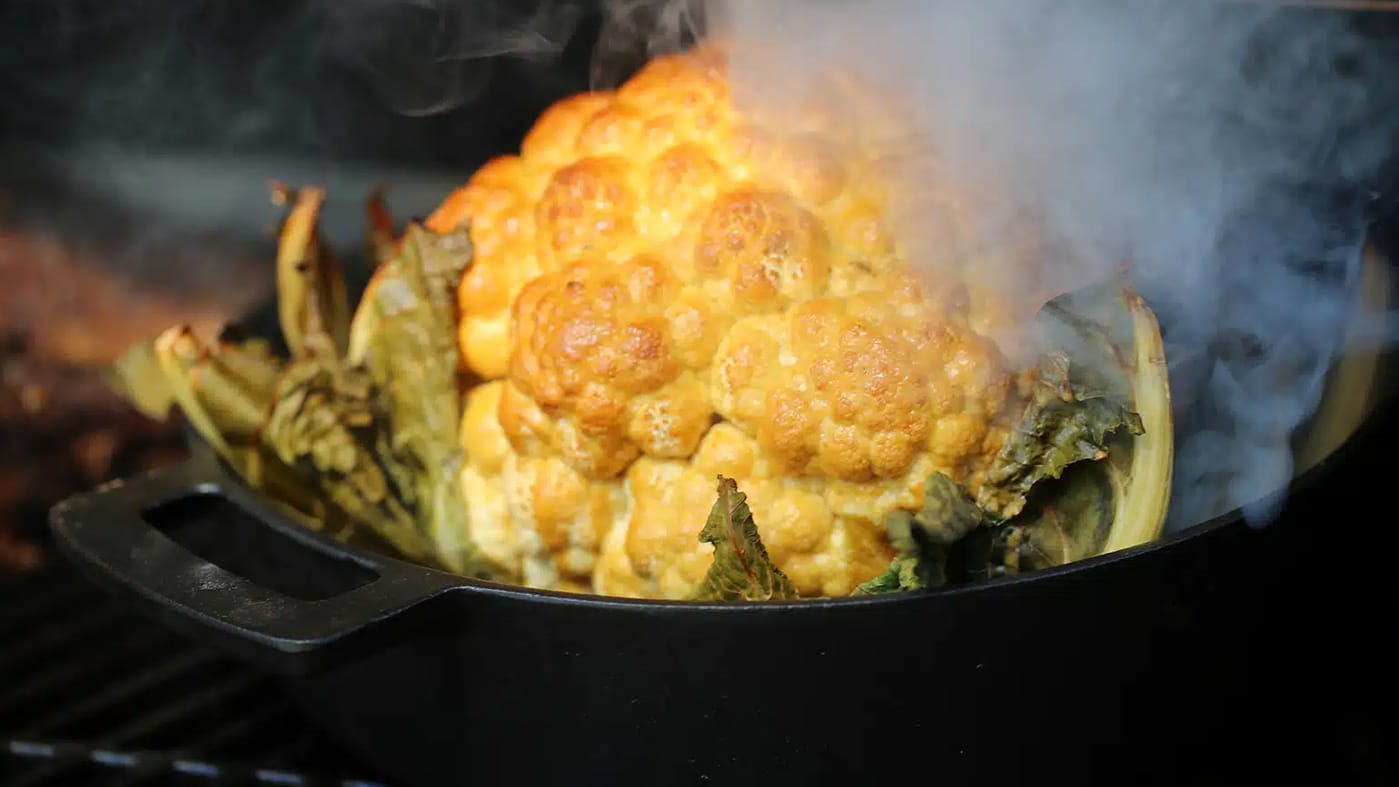 Gesmokter Blumenkohl im Grill