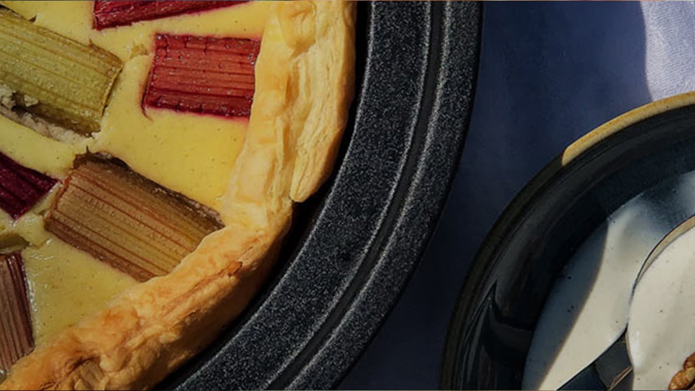 Rhabarber Tarte mit griechischem Joghurt