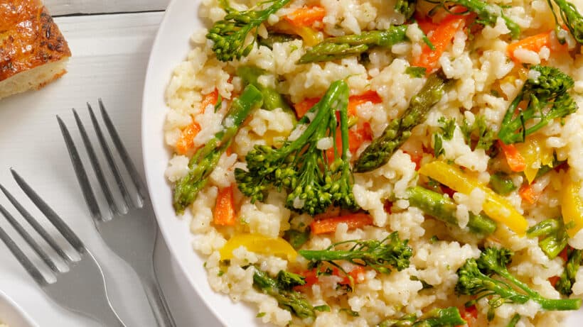 Risotto mit Gemüse aus dem Wok