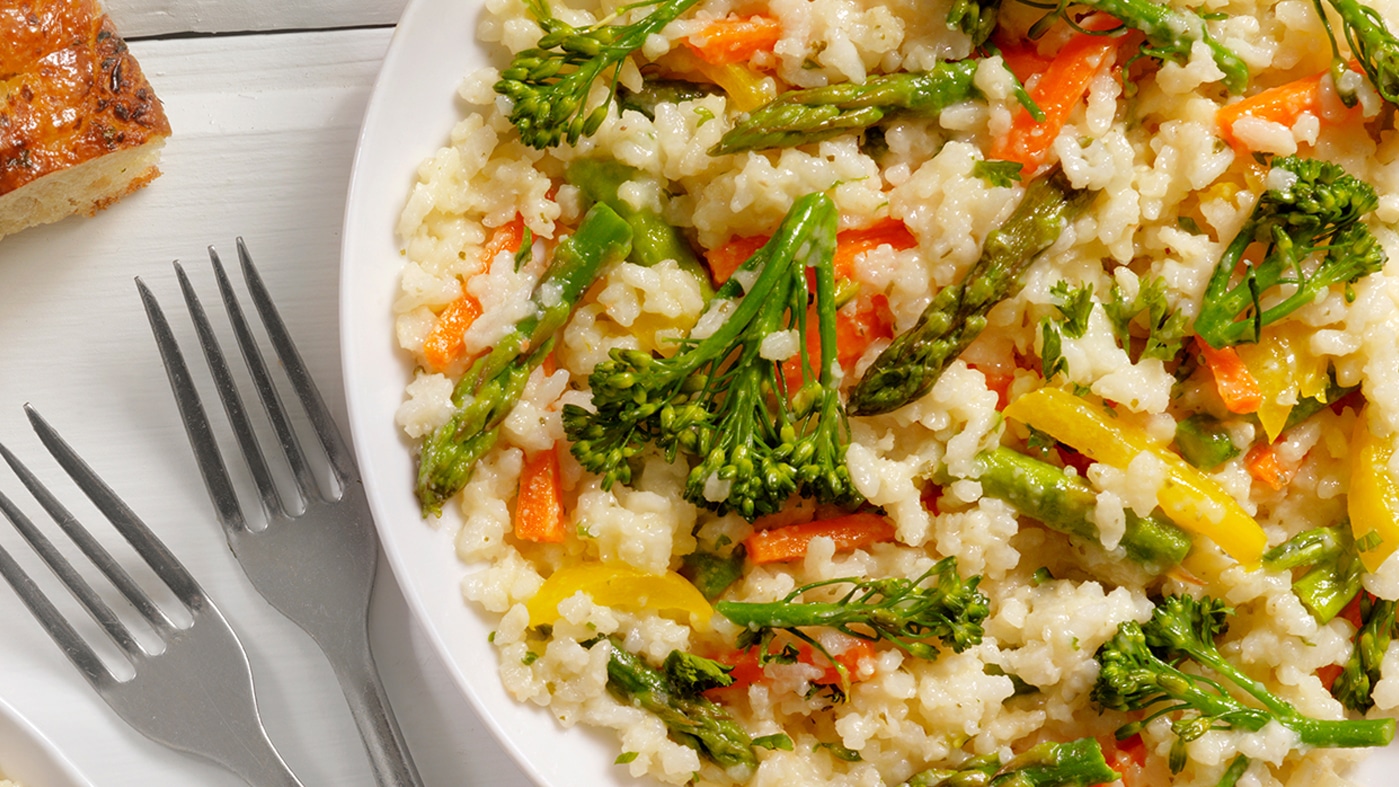 Risotto mit Gemüse aus dem Wok