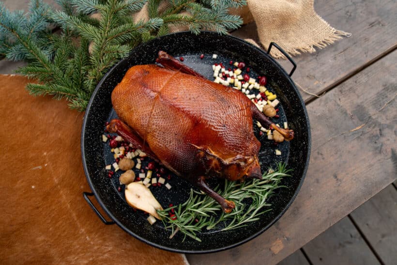 Weihnachtsgans mit Zimt-Orangen Raucharoma