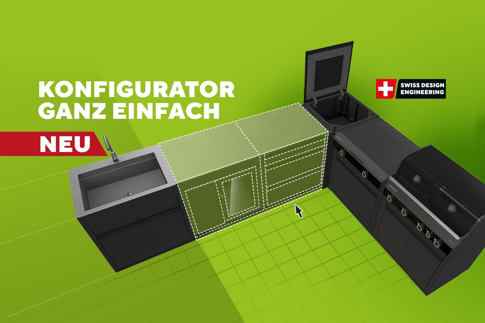 Plane Deine Traum-Outdoorküche jetzt ganz einfach selbst mit unserem HEAT Outdoorküchen-Konfigurator!