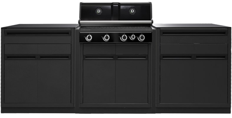 Outdoorchef HEAT Outdoor Küche - KOMPAKT - mit Grillmodul HEAT X-415 RB K, 2 x Schrankmodul, Granit Arbeitsplatte - GRATIS Organizer Set und Zubehörhalter Outdoorchef HEAT Outdoor Küche - KOMPAKT - mit Grillmodul HEAT X-415 RB K, 2 x Schrankmodul, Granit Arbeitsplatte - GRATIS Organizer Set und Zubehörhalter